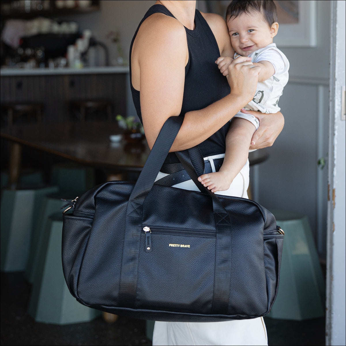 STELLA BABY BAG Black Pebble