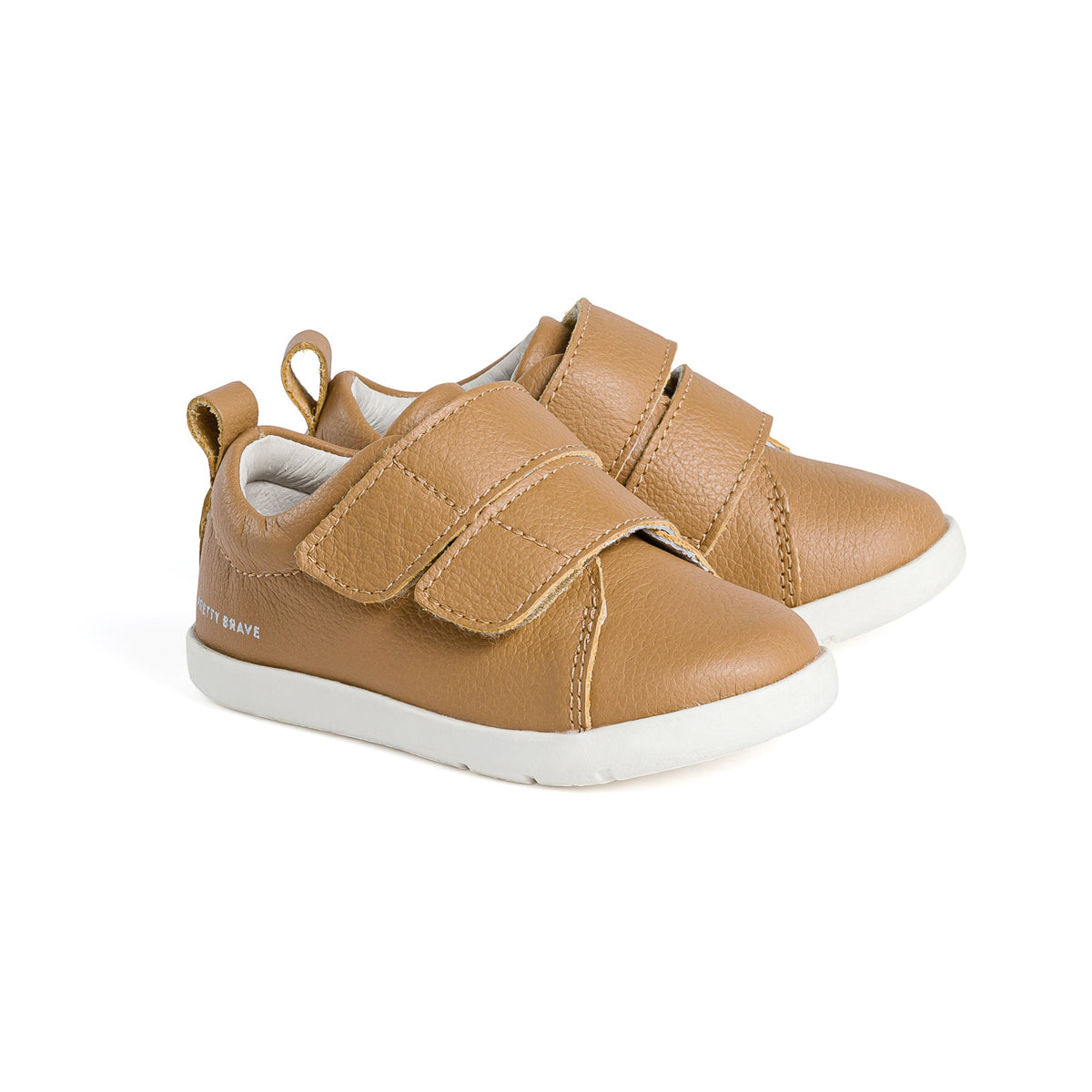 Baby shoes with velcro strap. Colour Tan